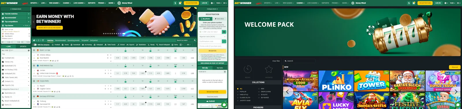 BetWinner Sportsbook and Casino Screenshot